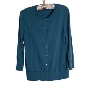 ANN TAYLOR CARDIGAN SWEATER GREEN L